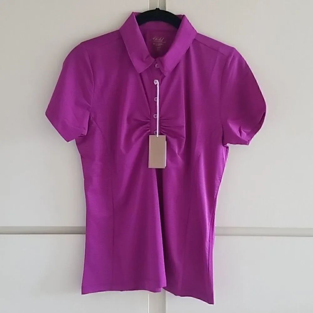 Tri-Mountain Purple Calera 5 Btn Polo Shirt, NWT